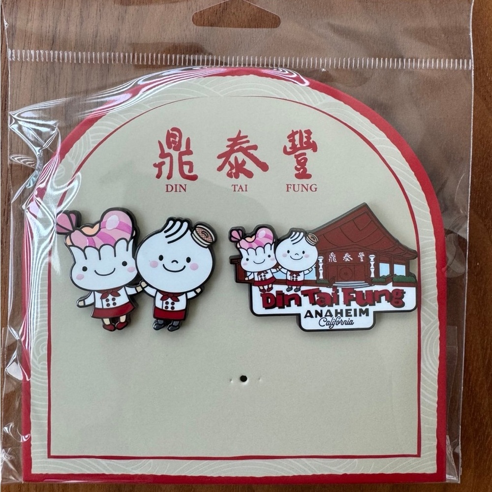 Din Tai Fung enamel pins from Disneyland exclusive pin set